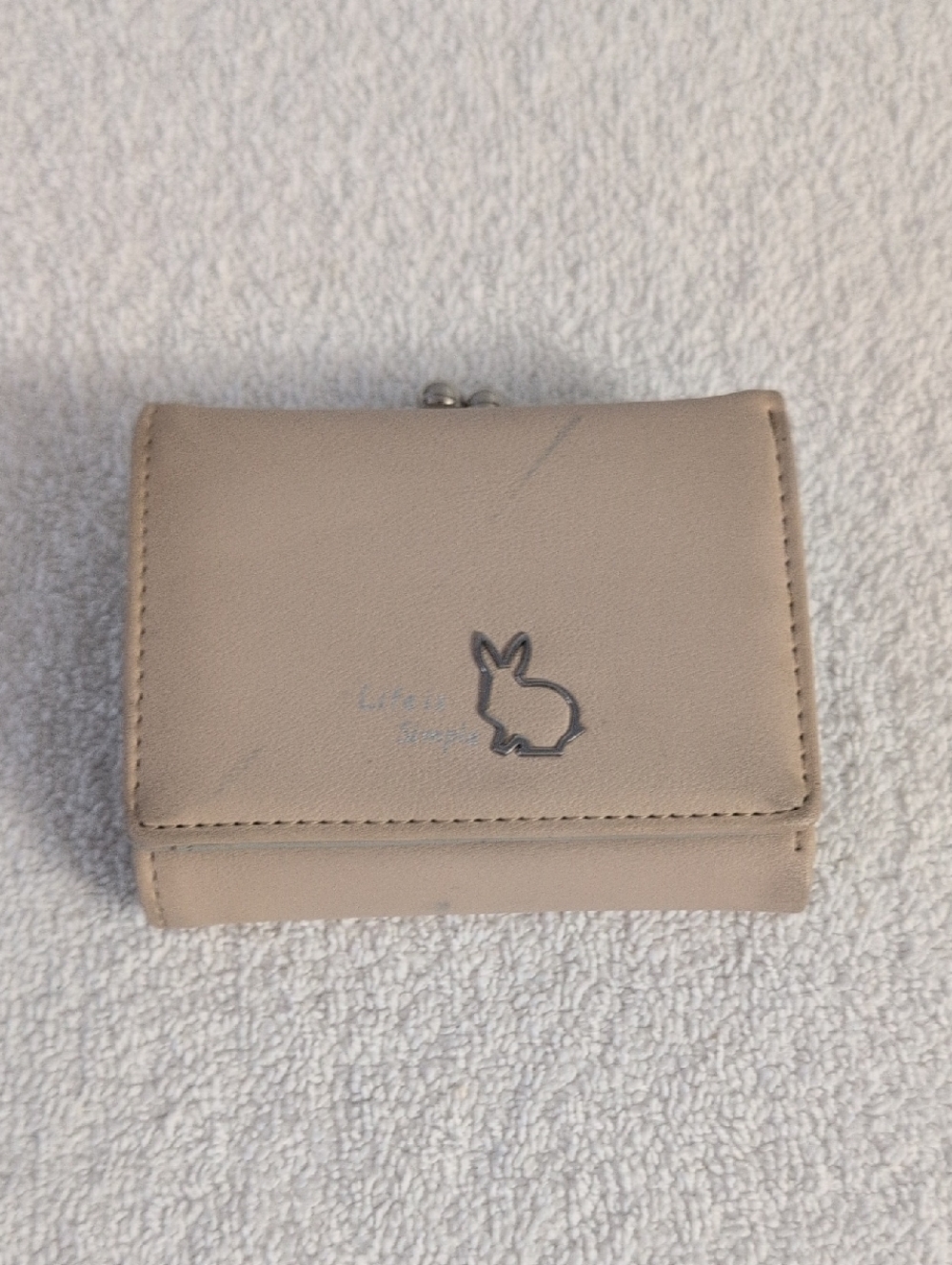 Miniso Beige Bunny Trifold Wallet